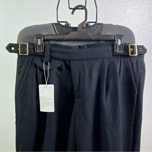 Snoly Women’s Black Wool Blend Trousers Pants Size L - Picture 4 of 9